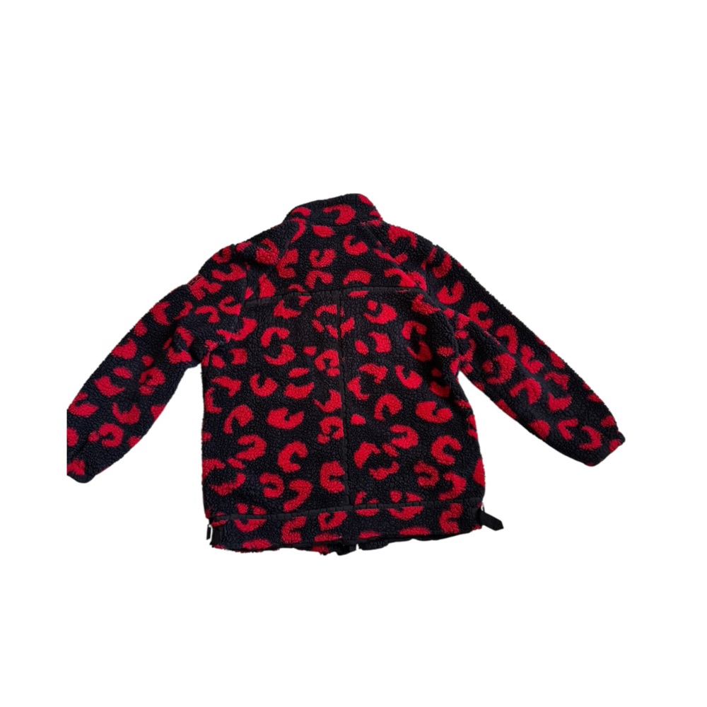 DKNY Black and Red Patterned Sherpa Jacket size Large - Picture 4 of 8